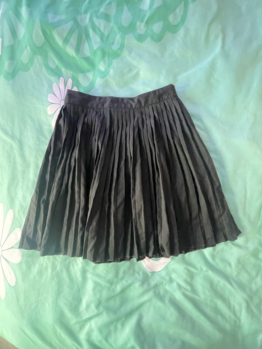 H&M Black Pleated Skater Skirt
